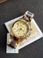 Michael Kors Blair Two-tone Stainless Steel Gold Dial Chronograph Quartz Watch for Ladies - MK6094
