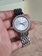 MICHAEL KORS Darci Silver Dial Pave Bezel Ladies Watch MK3190 ( 10/10 CONDITION )