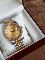 Rolex Datejust 36 Champagne Dial Two-Tone Stainless Steel & 18K Yellow Gold Automatic Men's Watch 16233