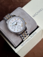 Michael Kors Jet Set Two-Tone Mother of Pearl Dial Chronograph Quartz Ladies Watch MK5057
