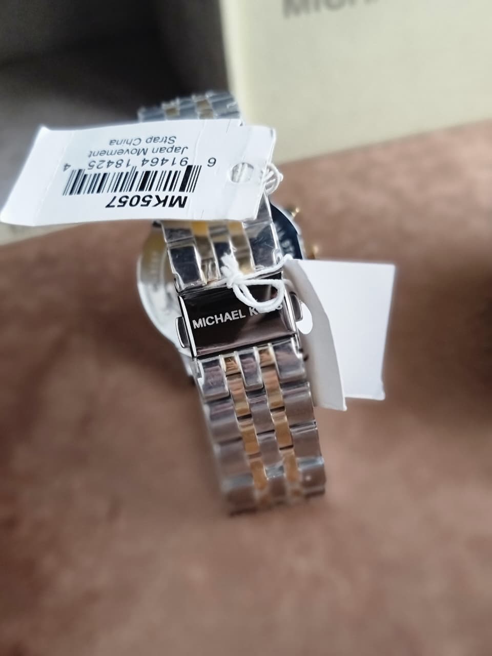 Michael Kors Jet Set Two-Tone Mother of Pearl Dial Chronograph Quartz Ladies Watch MK5057