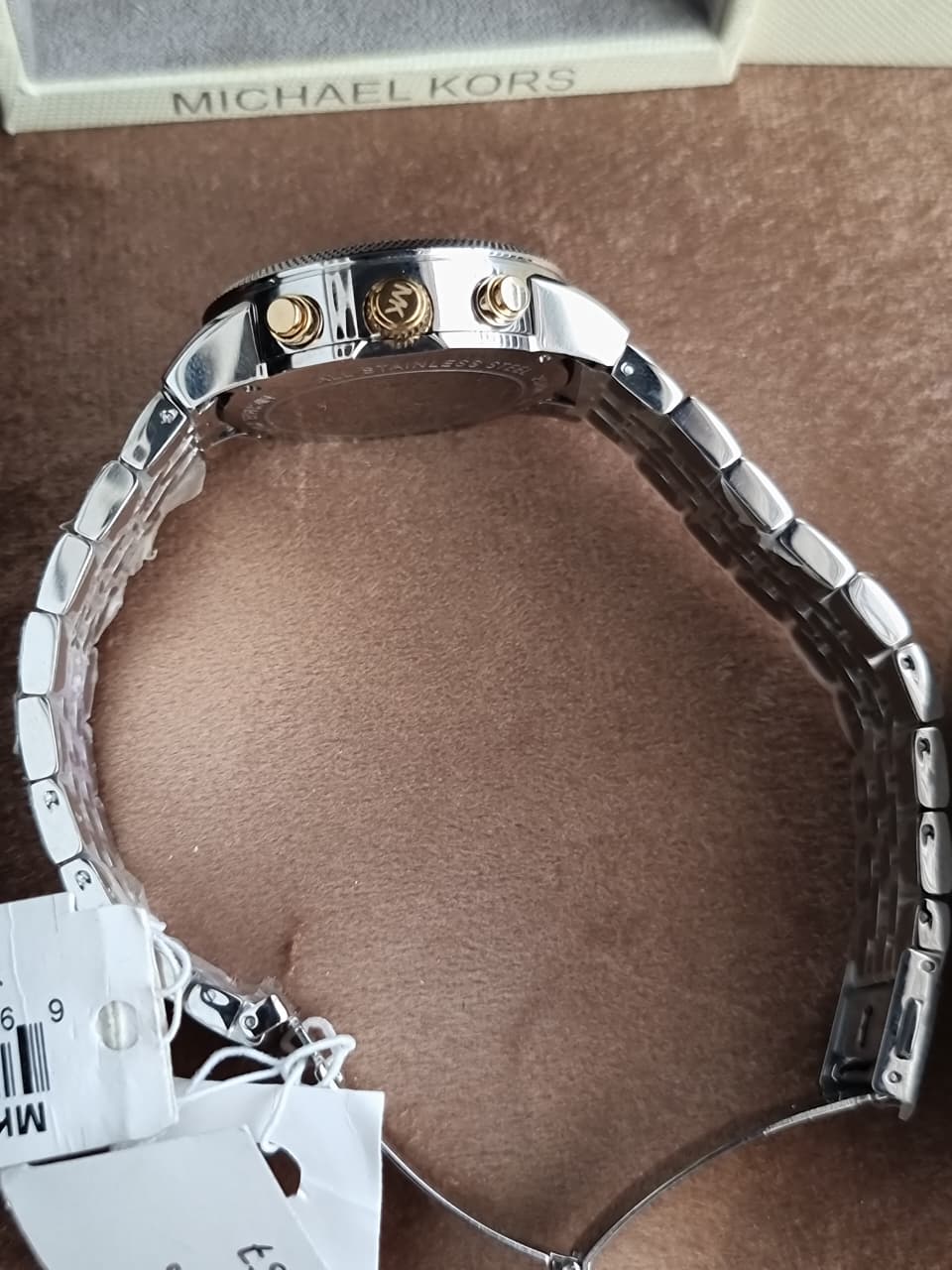 Michael Kors Jet Set Two-Tone Mother of Pearl Dial Chronograph Quartz Ladies Watch MK5057