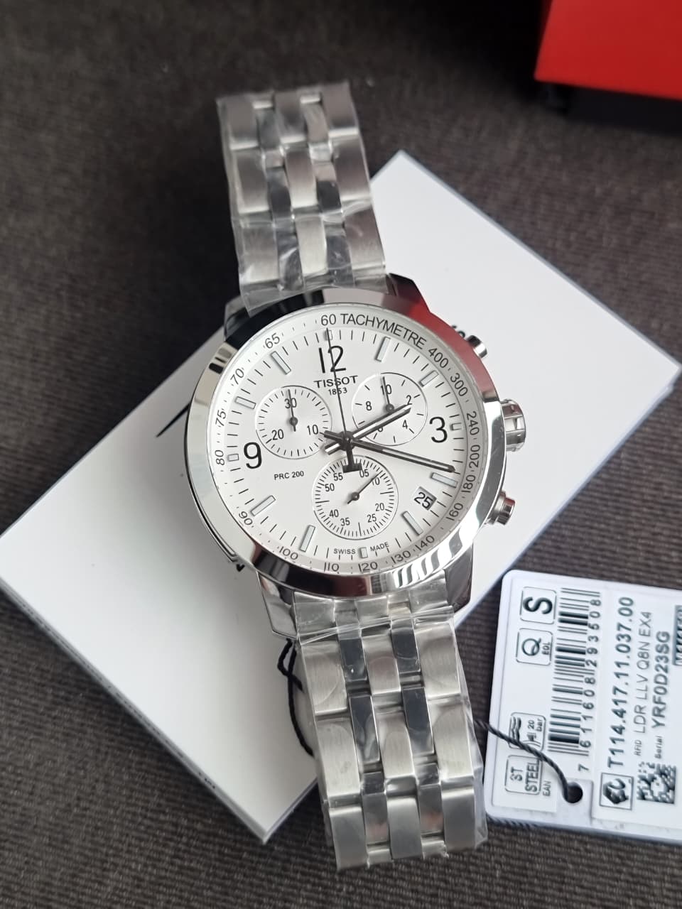 Tissot PRC 200 Chronograph Silver Dial Stainless Steel Men's Quartz Watch T114.417.11.037.00