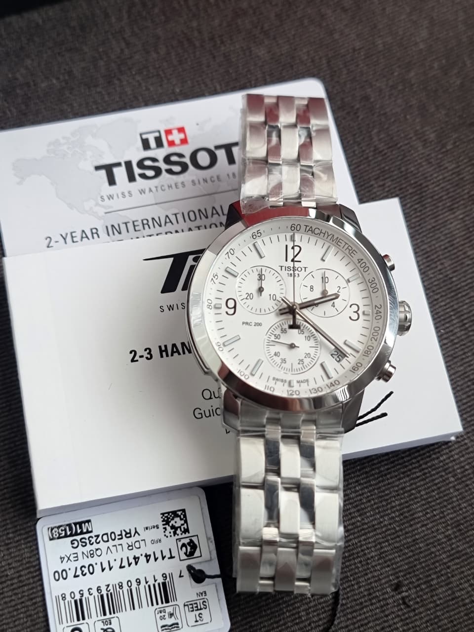 Tissot PRC 200 Chronograph Silver Dial Stainless Steel Men's Quartz Watch T114.417.11.037.00