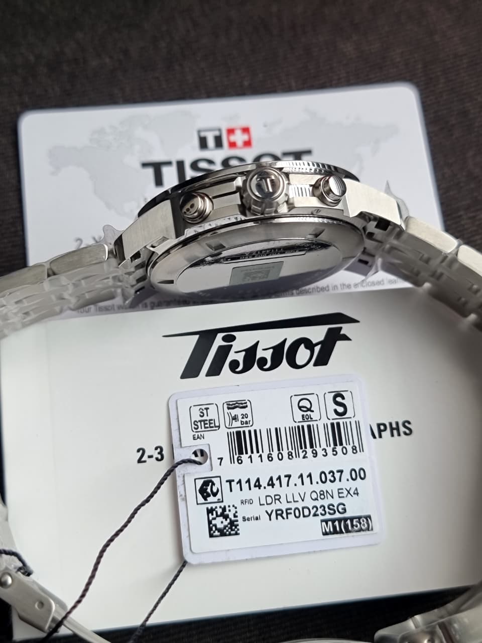 Tissot PRC 200 Chronograph Silver Dial Stainless Steel Men's Quartz Watch T114.417.11.037.00