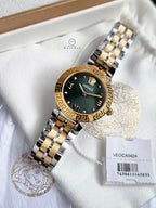 Versace Daphnis Two-Tone Green Dial Stainless Steel Ladies Quartz Watch VEOCA0424