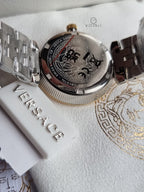 Versace Daphnis Two-Tone Green Dial Stainless Steel Ladies Quartz Watch VEOCA0424