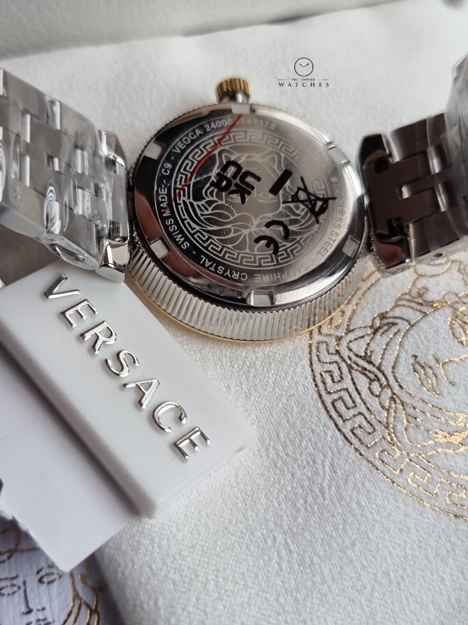 Versace Daphnis Two-Tone Green Dial Stainless Steel Ladies Quartz Watch VEOCA0424