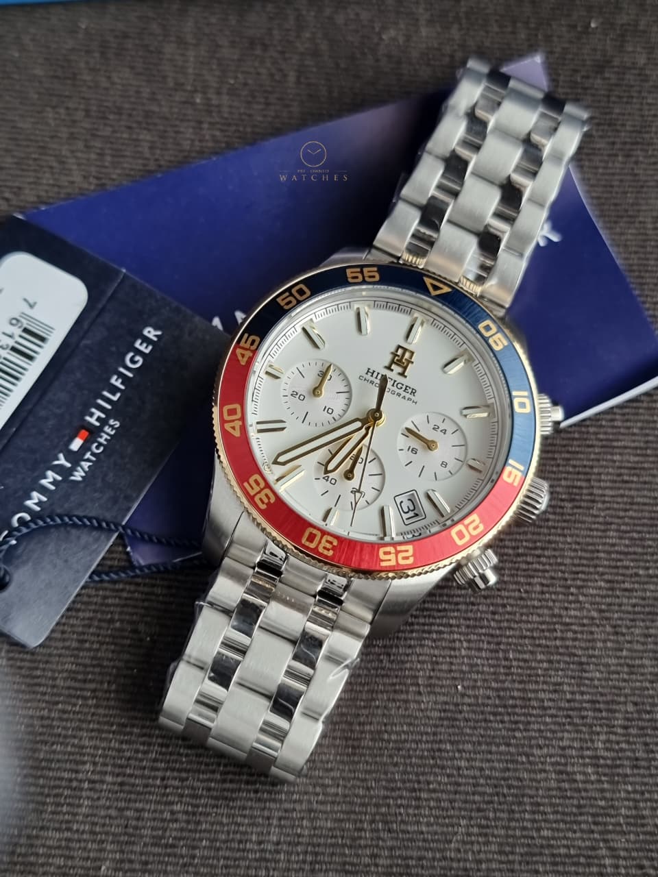 Tommy Hilfiger TH85 Chronograph White Dial Stainless Steel Men's Quartz Watch 1792184
