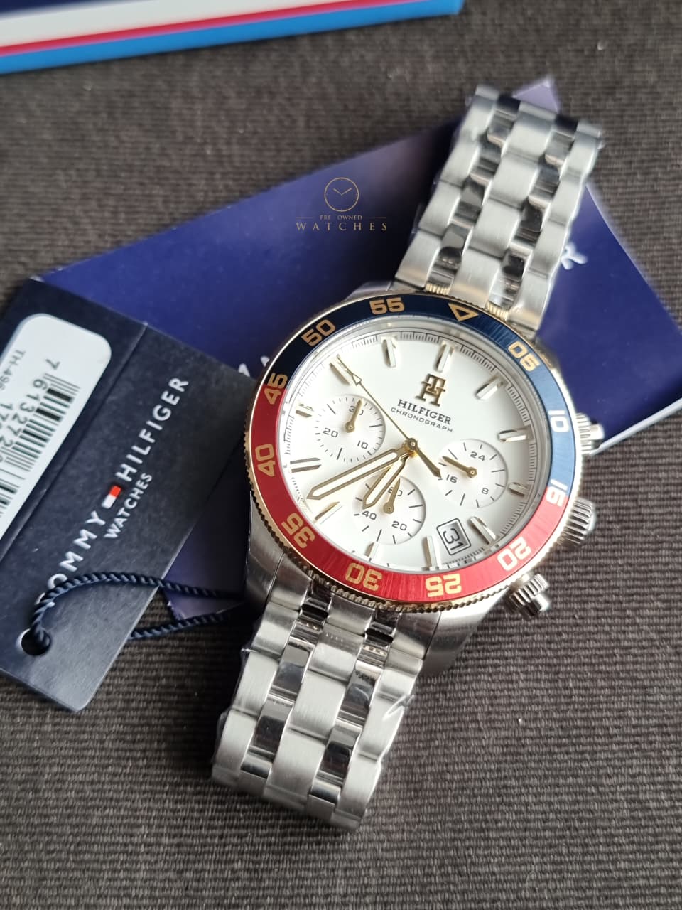Tommy Hilfiger TH85 Chronograph White Dial Stainless Steel Men's Quartz Watch 1792184