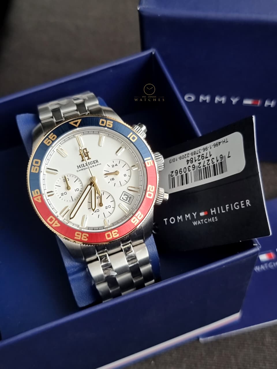 Tommy Hilfiger TH85 Chronograph White Dial Stainless Steel Men's Quartz Watch 1792184
