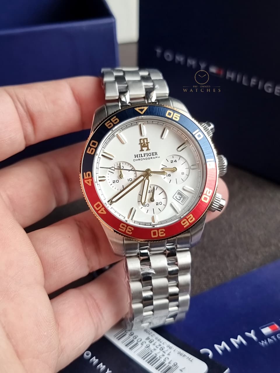 Tommy Hilfiger TH85 Chronograph White Dial Stainless Steel Men's Quartz Watch 1792184