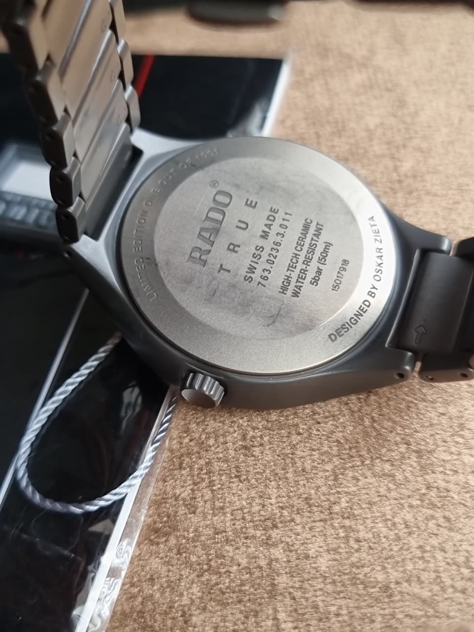 Rado True Face 40mm Silver Mirror Dial Grey High-Tech Ceramic Automatic Men's Watch R27236112