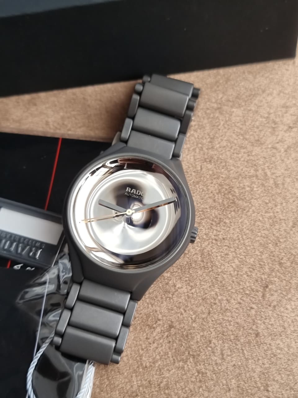 Rado True Face 40mm Silver Mirror Dial Grey High-Tech Ceramic Automatic Men's Watch R27236112