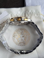 Versace Greca Extreme Chronograph Green Dial Two-Tone Stainless Steel Men's Quartz Watch VE7H00523