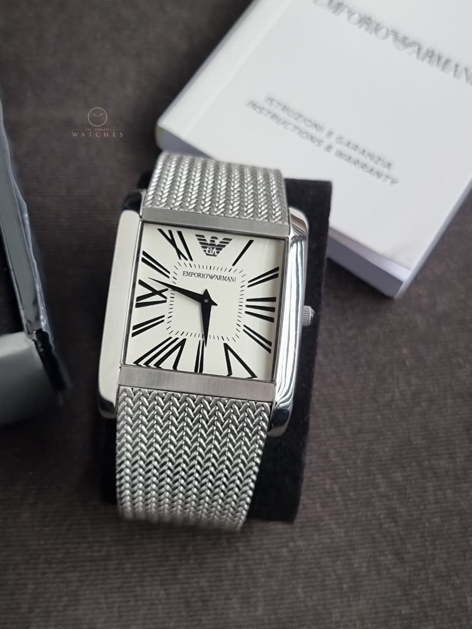 Emporio Armani Marco Slim XL White Dial Stainless Steel Men's Quartz Watch AR2014