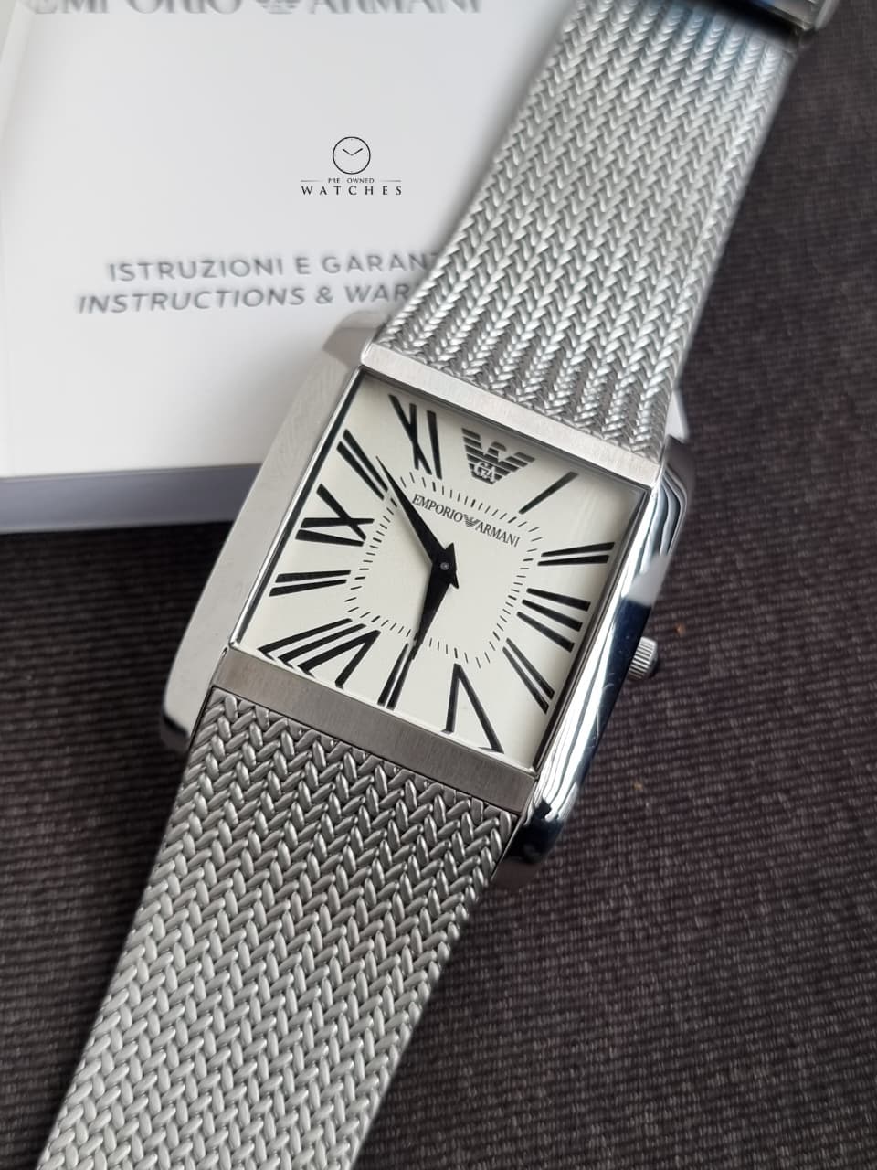 Emporio Armani Marco Slim XL White Dial Stainless Steel Men's Quartz Watch AR2014