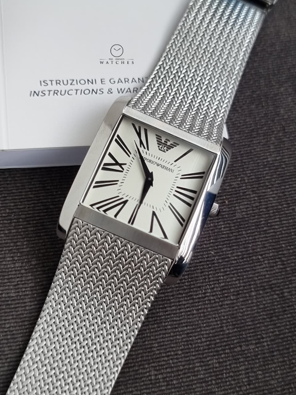 Emporio Armani Marco Slim XL White Dial Stainless Steel Men's Quartz Watch AR2014