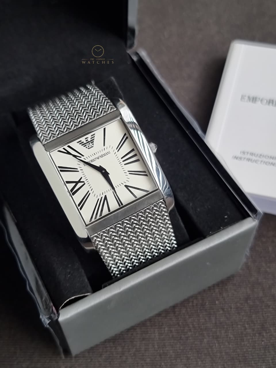 Emporio Armani Marco Slim XL White Dial Stainless Steel Men's Quartz Watch AR2014