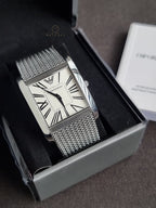 Emporio Armani Marco Slim XL White Dial Stainless Steel Men's Quartz Watch AR2014
