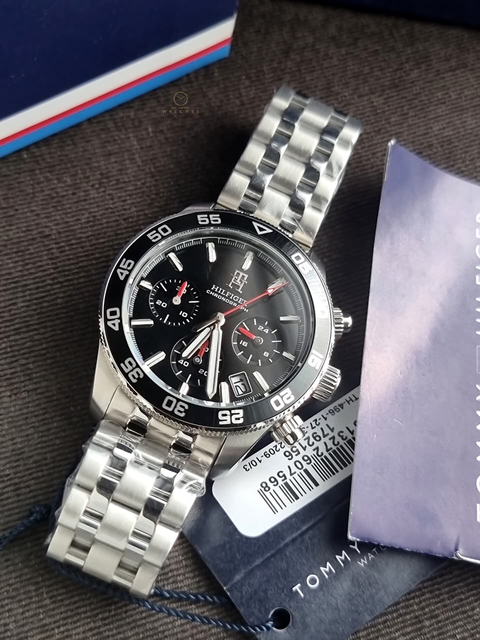 Tommy Hilfiger TH85 Chronograph Black Dial Stainless Steel Men's Quartz Watch 1792156