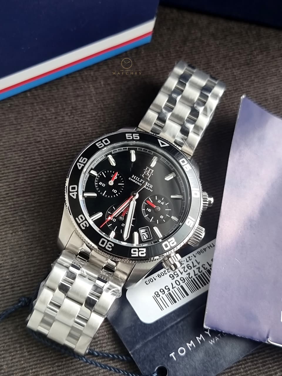 Tommy Hilfiger TH85 Chronograph Black Dial Stainless Steel Men's Quartz Watch 1792156