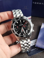 Tommy Hilfiger TH85 Chronograph Black Dial Stainless Steel Men's Quartz Watch 1792156
