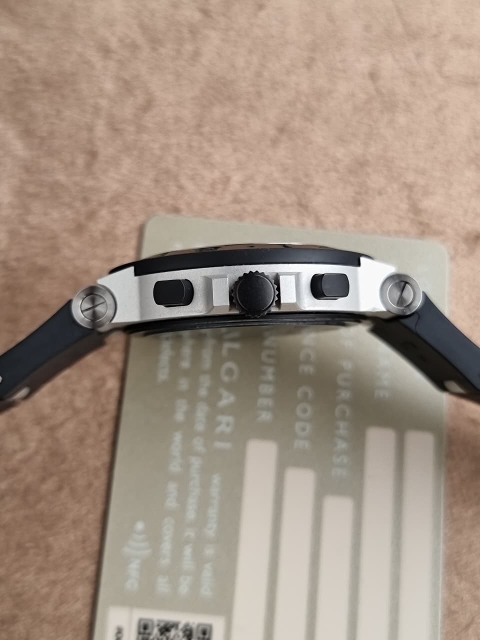 Bvlgari Aluminium Chronograph 40mm Grey Dial Black Rubber Automatic Men's Watch BB40ATCH 103383