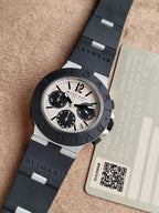Bvlgari Aluminium Chronograph 40mm Grey Dial Black Rubber Automatic Men's Watch BB40ATCH 103383