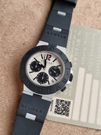 Bvlgari Aluminium Chronograph 40mm Grey Dial Black Rubber Automatic Men's Watch BB40ATCH 103383