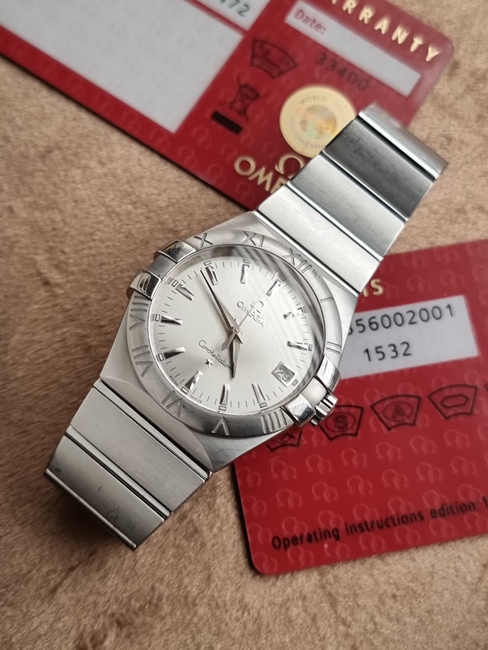 Omega Constellation 35mm Silver Dial Stainless Steel Men's Quartz Watch 123.10.35.60.02.001