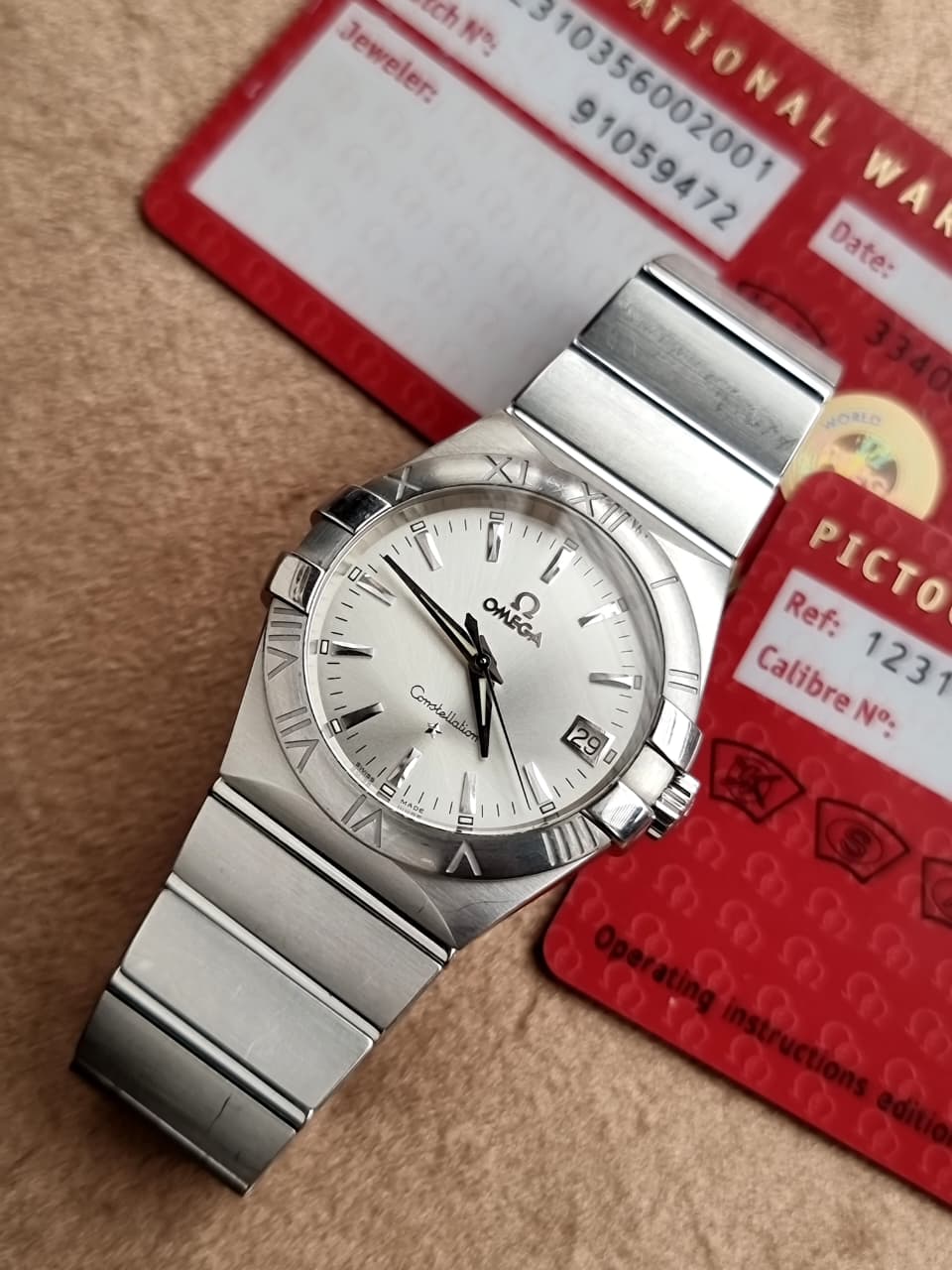 Omega Constellation 35mm Silver Dial Stainless Steel Men's Quartz Watch 123.10.35.60.02.001