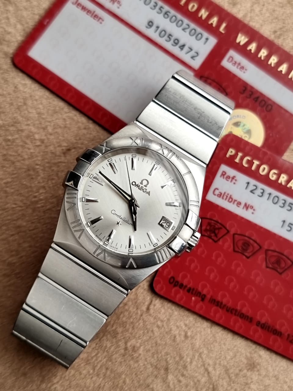 Omega Constellation 35mm Silver Dial Stainless Steel Men's Quartz Watch 123.10.35.60.02.001
