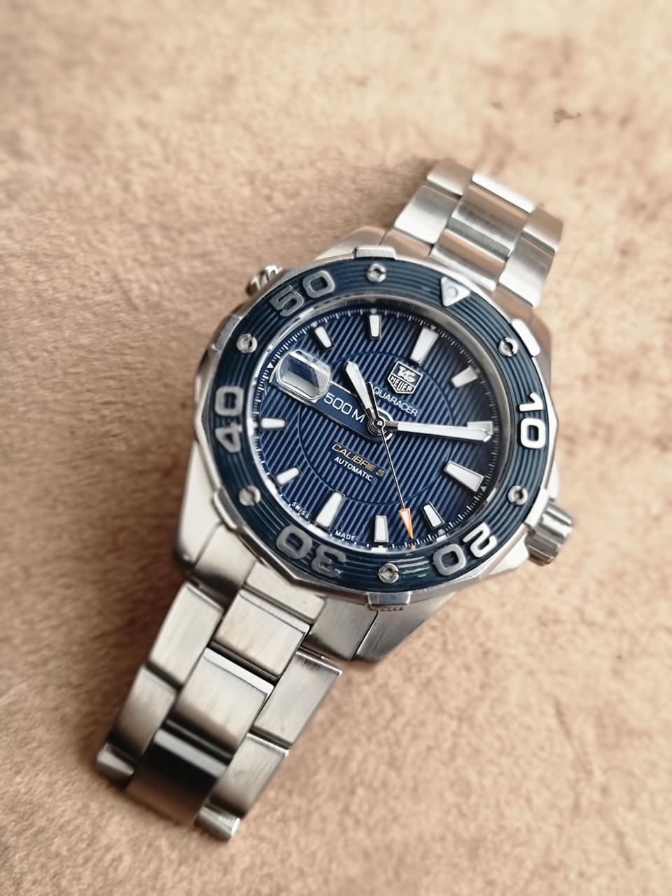 TAG Heuer Aquaracer 500M 43mm Blue Dial Stainless Steel Automatic Men's Watch WAJ2112.BA0870