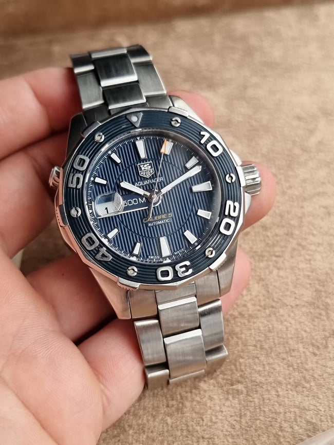 TAG Heuer Aquaracer 500M 43mm Blue Dial Stainless Steel Automatic Men's Watch WAJ2112.BA0870 Hover Image