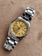 Seiko 5 Automatic Golden Dial Stainless Steel Men's Watch