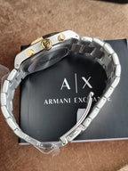 Armani Exchange Oliver Chronograph Men's Watch AX2821 – Two-Tone Stainless Steel, Cream Dial