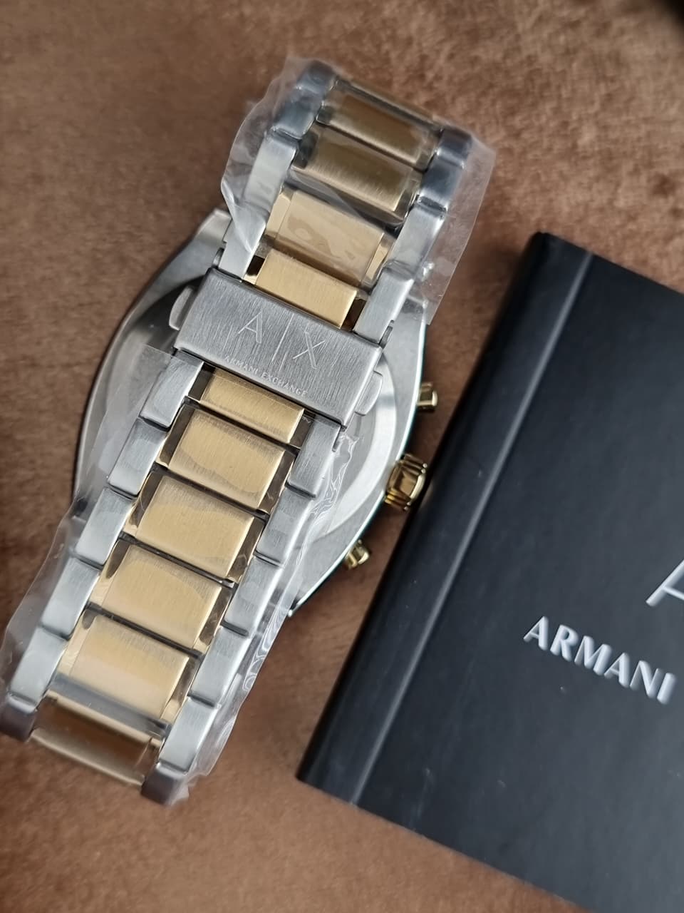 Armani Exchange Oliver Chronograph Men's Watch AX2821 – Two-Tone Stainless Steel, Cream Dial