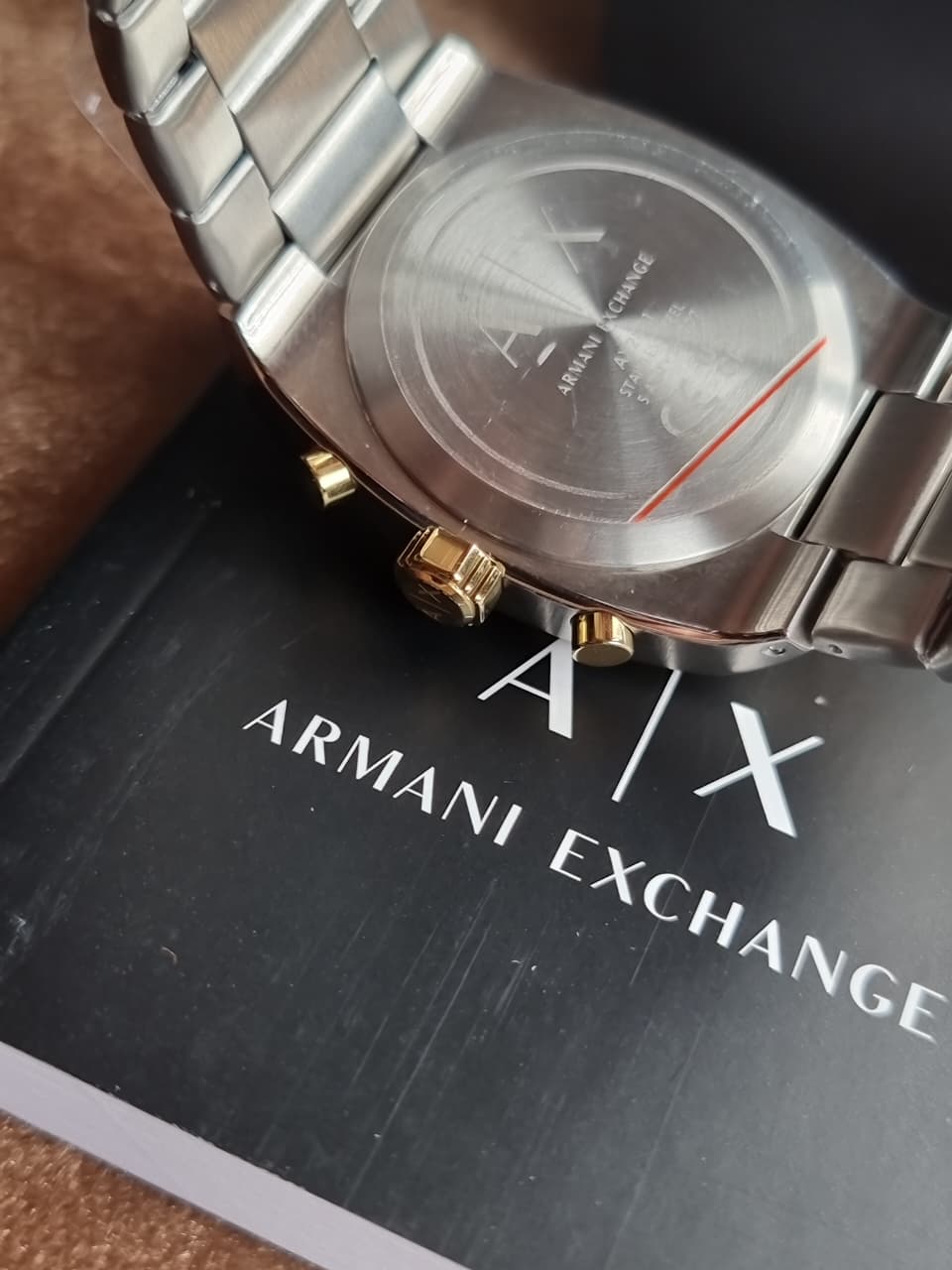 Armani Exchange Oliver Chronograph Men's Watch AX2821 – Two-Tone Stainless Steel, Cream Dial