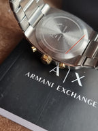 Armani Exchange Oliver Chronograph Men's Watch AX2821 – Two-Tone Stainless Steel, Cream Dial