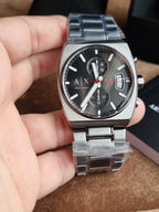 Armani Exchange Oliver Chronograph Men's Watch AX2823 – Black Dial, Gunmetal Stainless Steel