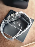 Armani Exchange Oliver Chronograph Men's Watch AX2823 – Black Dial, Gunmetal Stainless Steel
