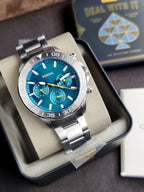 Fossil Bannon Multifunction Men's Watch BQ2777 – Green Dial, Stainless Steel Bracelet