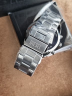 Diesel Spiked Chronograph Men's Watch DZ4669 – Grey Dial, Gunmetal Stainless Steel Bracelet