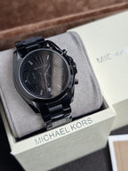 Michael Kors Unisex Chronograph Quartz Stainless Steel Black Dial 42mm Watch MK5550 (WITHOUT TAG)