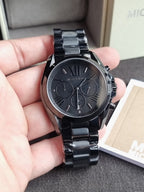 Michael Kors Unisex Chronograph Quartz Stainless Steel Black Dial 42mm Watch MK5550 (WITHOUT TAG)