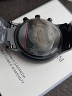 Emporio Armani Men’s Chronograph Quartz Analog Stainless Steel Black Dial 43mm Watch AR11275