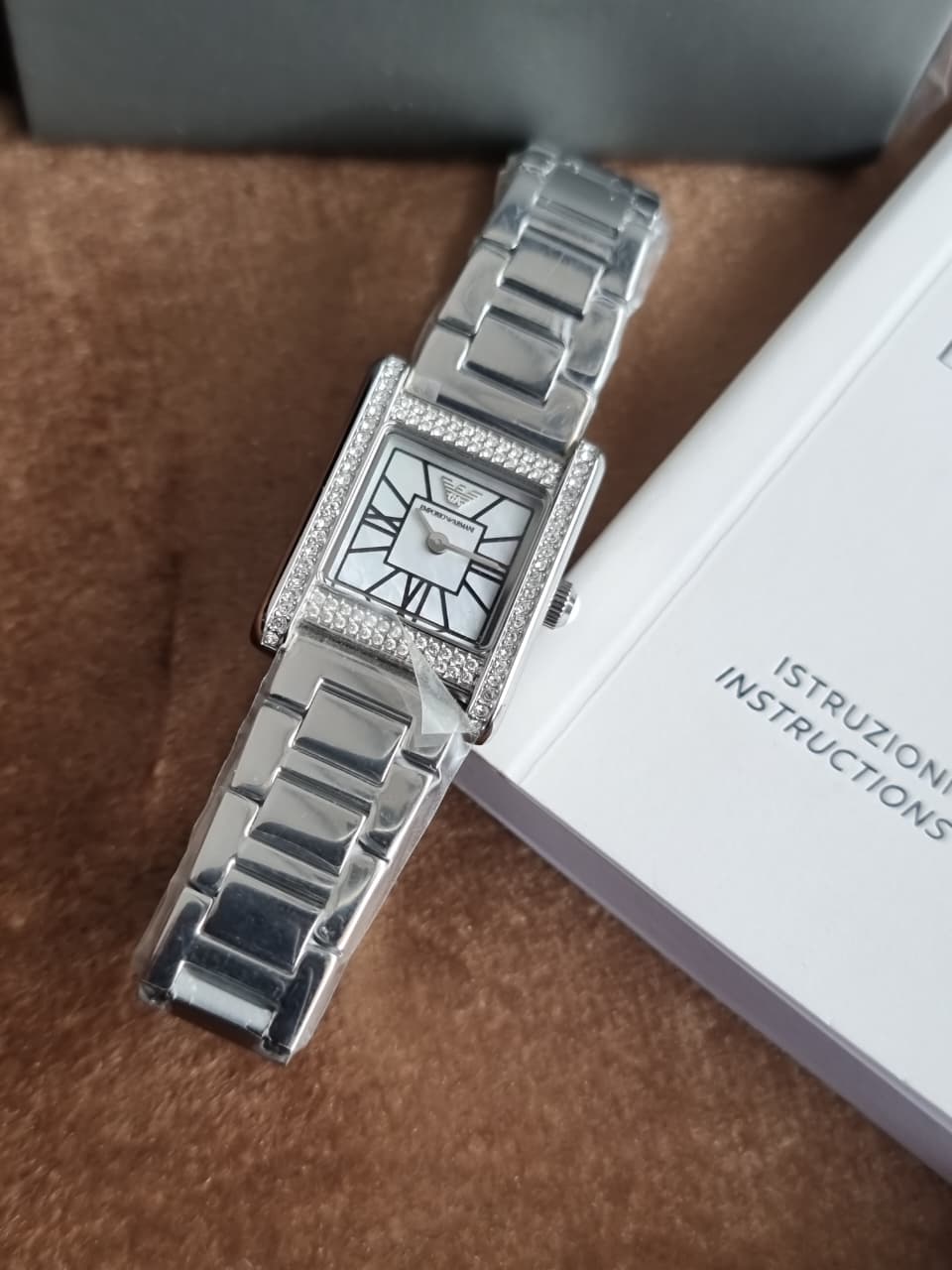 Emporio Armani Genni Women's Watch AR11662 – Mother of Pearl Dial, Crystal Bezel, Silver Stainless Steel