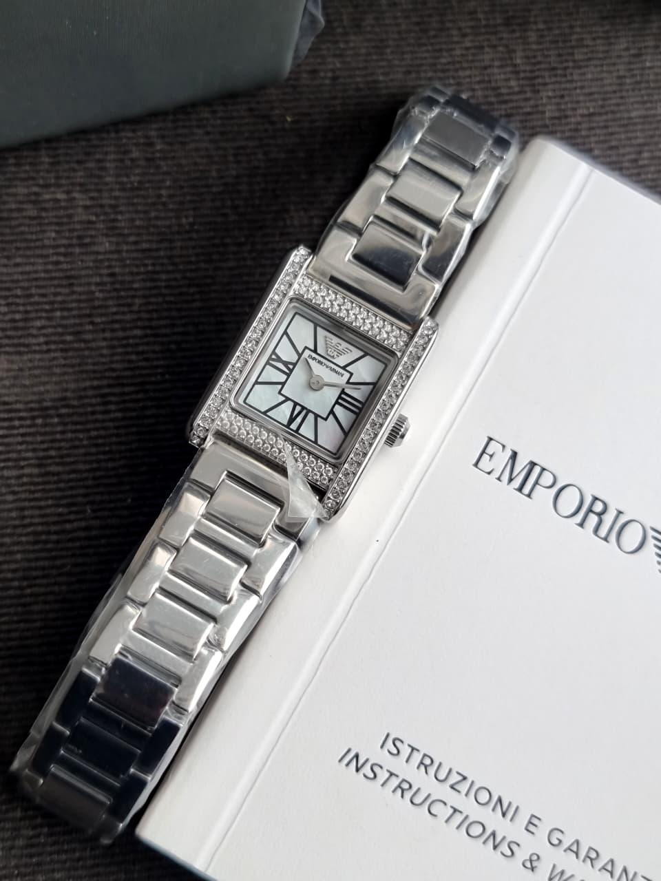 Emporio Armani Genni Women's Watch AR11662 – Mother of Pearl Dial, Crystal Bezel, Silver Stainless Steel