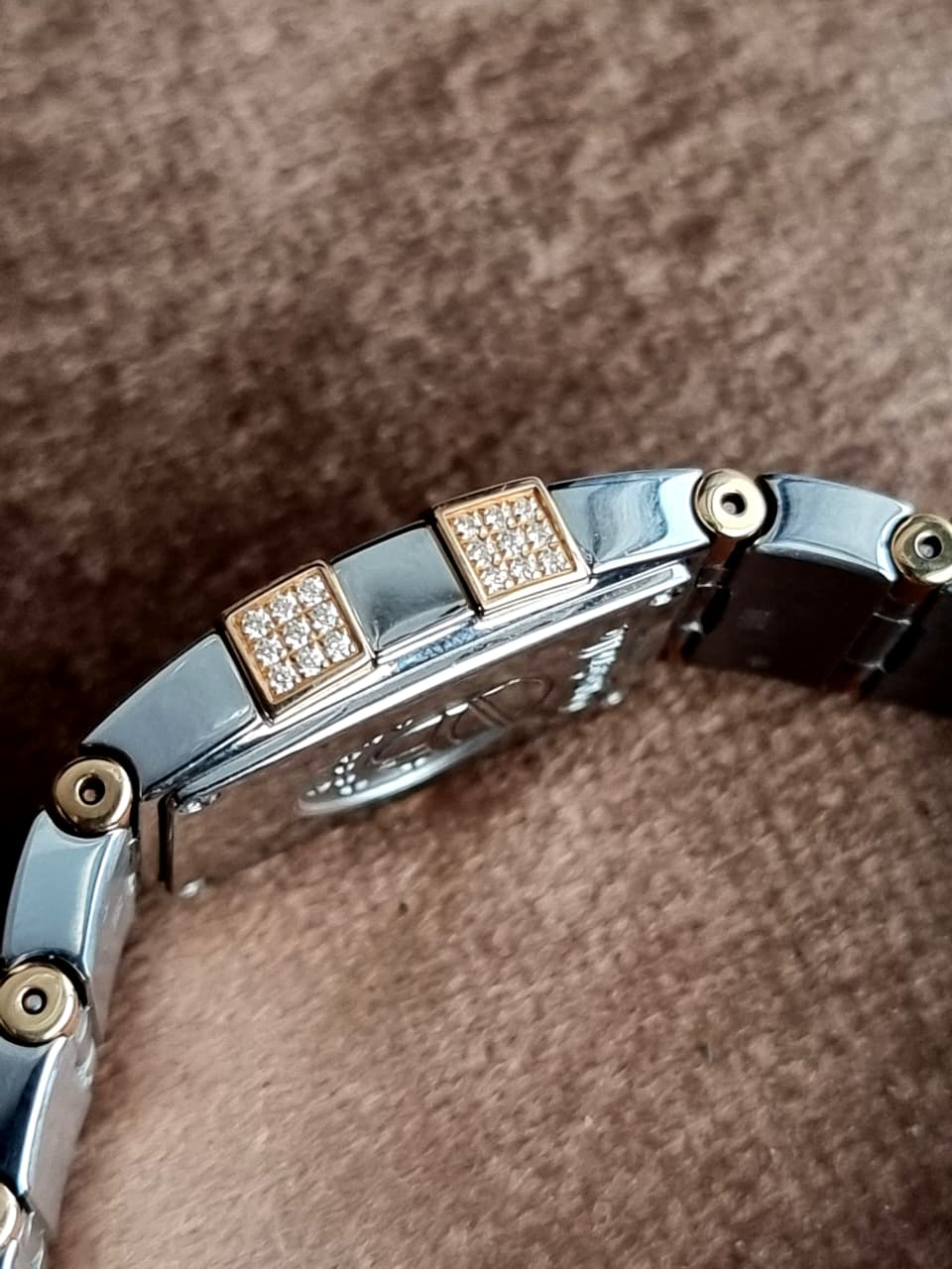 Omega Constellation Quadrella 19mm Women's Watch – Rose Gold & Stainless Steel, Mother of Pearl Dial 1283.79.00